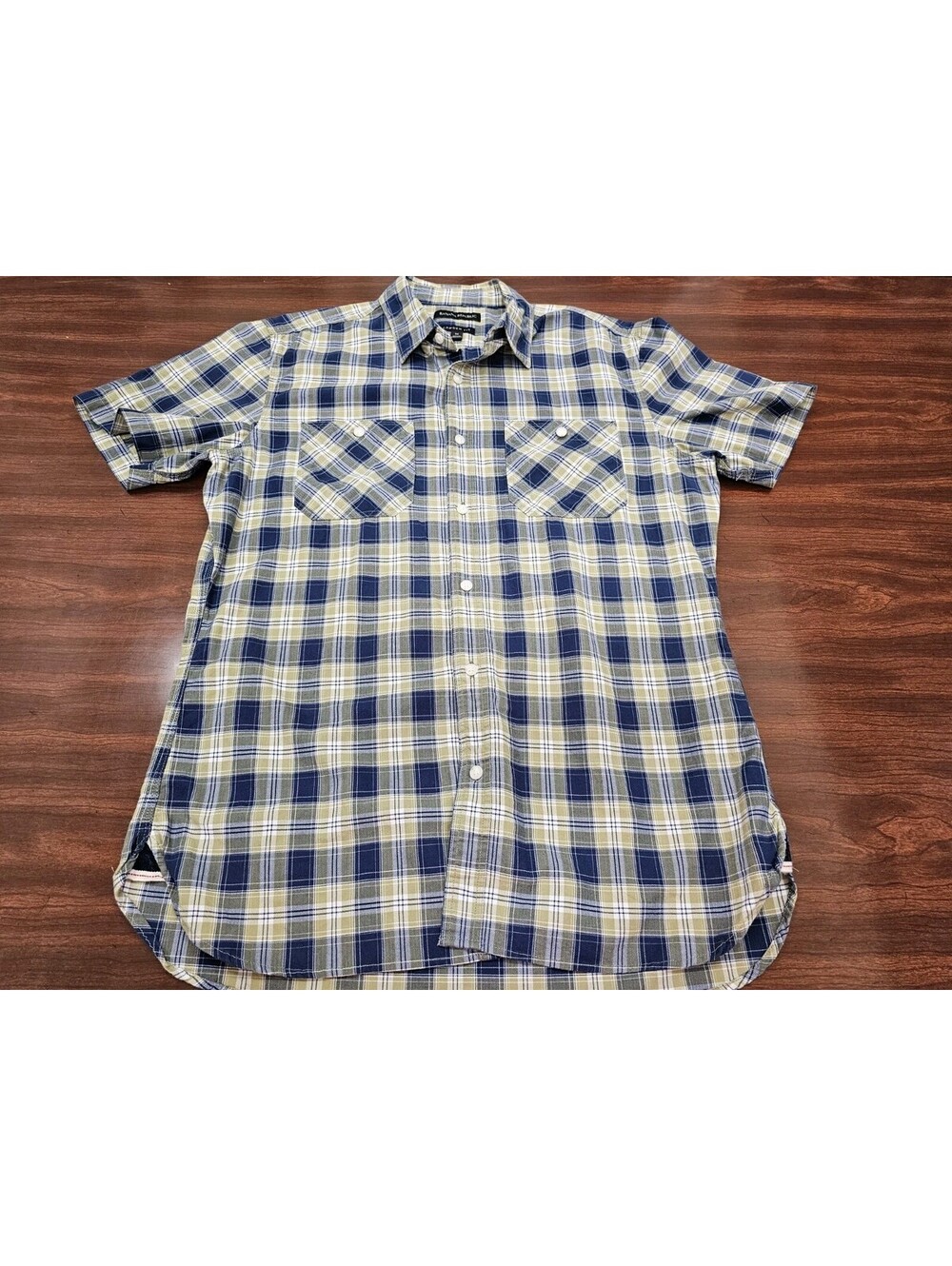 Banana Republic Camden Fit Mens Shirt Size M Blue Plaid Button Up Casual Preppy